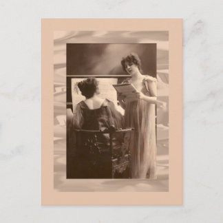 Ladies at piano and singing  Victorian ポストカード