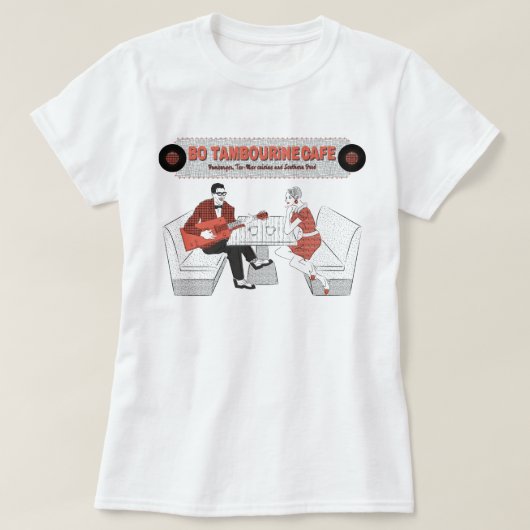 Ladies BO TAMBOURiNE CAFE Tシャツ (デザイン正面)