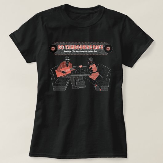 Ladies BO TAMBOURiNE CAFE Tシャツ (デザイン正面)