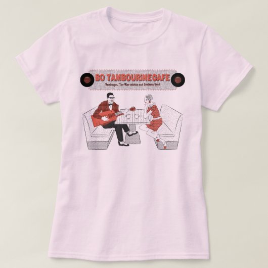 Ladies BO TAMBOURiNE CAFE Tシャツ (デザイン正面)