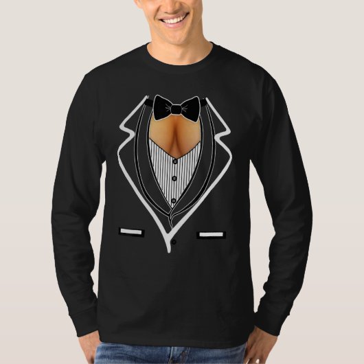 Ladies Cleavage Tuxedo Party Mardi Gras Tailgate C Tシャツ (正面)