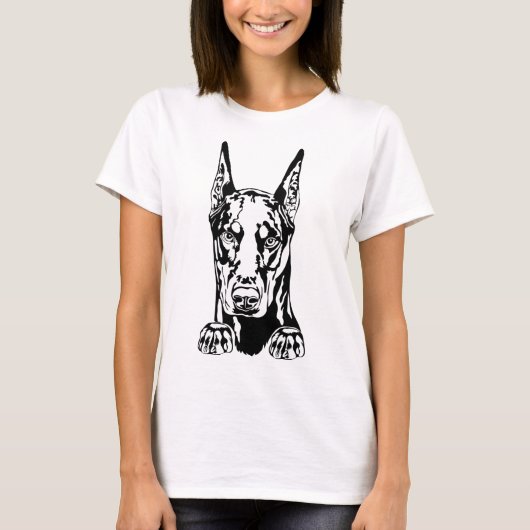Ladies Doberman T-Shirt Tシャツ (正面)