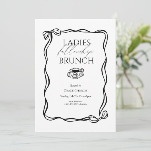 Ladies Fellowship Brunch Church Event 招待状 (スタンド正面)