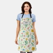 Ladies floral apron Spring | Floral apron | Gift エプロン (着用した状態)