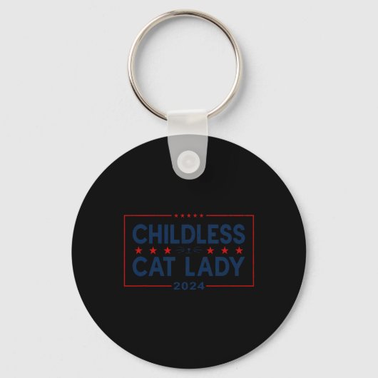 Ladies For Kamala Harris 2024 Chilless Cat Lady F キーホルダー (正面)