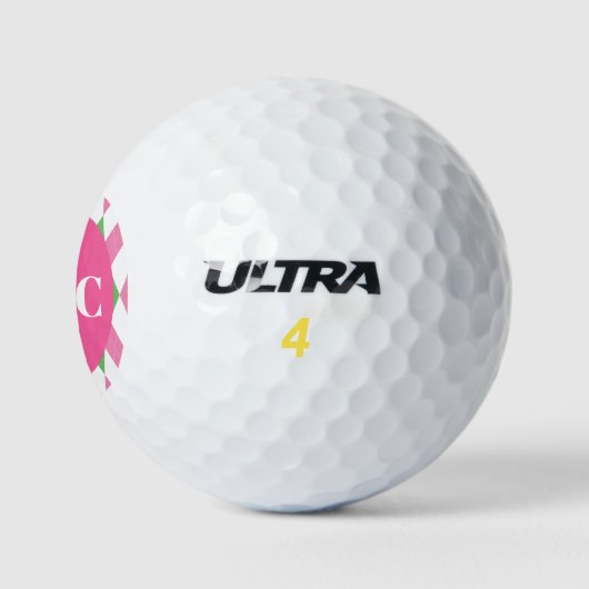 Ladies Golf Argyle Pattern Custom Ball ゴルフボール (ロゴ)