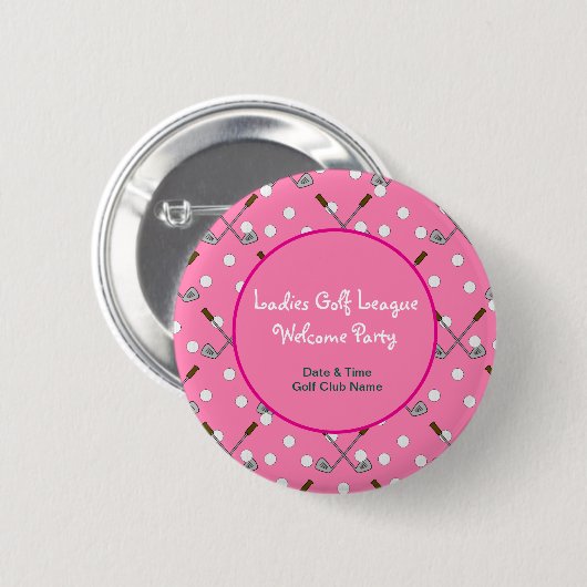 Ladies Golf League Button 缶バッジ (正面&裏面)