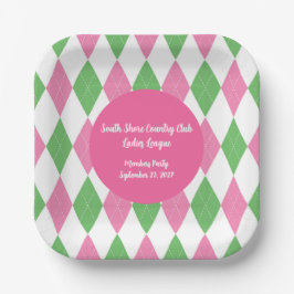 Ladies Golf League Square Party Plate ペーパープレート