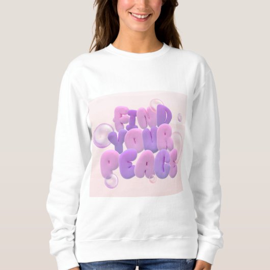 Ladies Long-Sleeve Top Find Your Peace - Cozy Pink スウェットシャツ (正面)