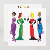 Ladies' Night カスタム招待状 招待状 (正面/裏面)