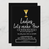 Ladies Night Birthday cocktail martini 招待状 (正面/裏面)