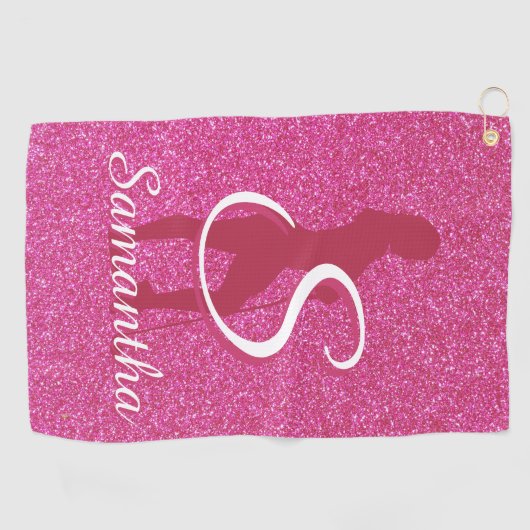 LADIES PINK GLITTER ゴルフタオル (横)