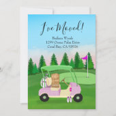 Ladies Pink Golf Cart Moving Boxes Golf Course  案内状 (正面)