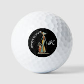 Ladies Stylish Golfer Personalized Name  ゴルフボール (正面)