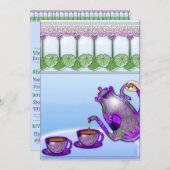 Ladies Teaパーティー(カスタマイズ可能な招待状) 招待状 (正面/裏面)