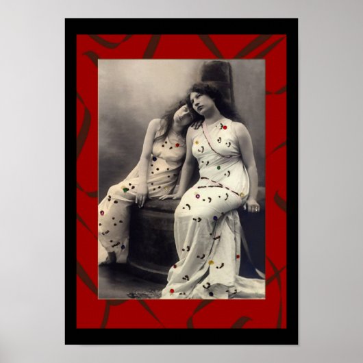 Ladies with long hair Victorian image ポスター (正面)