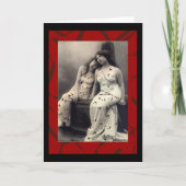 Ladies with long hair  Victorian note cards カード (正面)