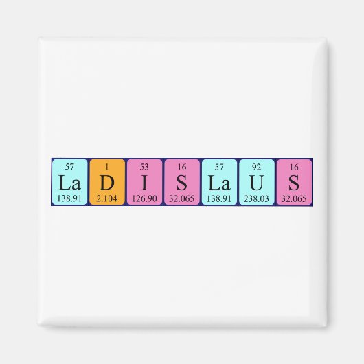 Ladislaus周期表名磁石 マグネット (正面)