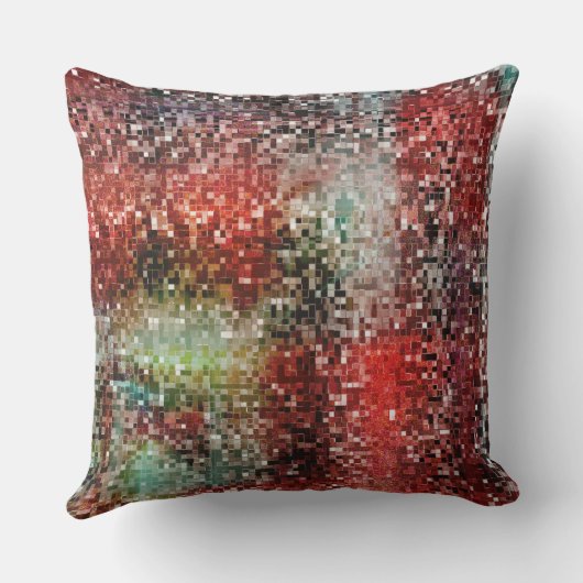 Ladrilho vermelho manchado com tinta spray クッション (裏面)