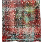 Ladrilho vermelho manchado com tinta spray シャワーカーテン (正面)