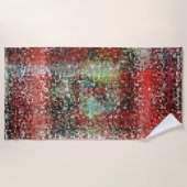 Ladrilho vermelho manchado com tinta spray ビーチタオル (正面)