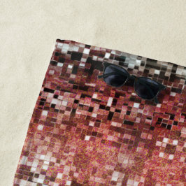 Ladrilho vermelho manchado com tinta spray ビーチタオル