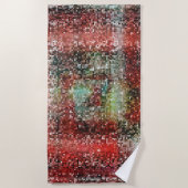 Ladrilho vermelho manchado com tinta spray ビーチタオル (正面)