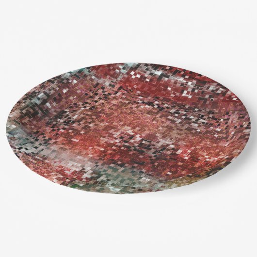 Ladrilho vermelho manchado com tinta spray ペーパープレート (アングル)