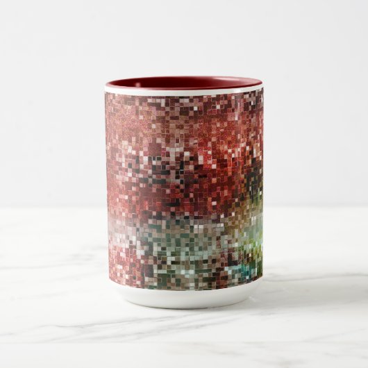 Ladrilho vermelho manchado com tinta spray マグカップ (中央)