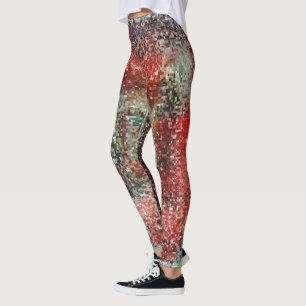 Ladrilho vermelho manchado com tinta spray レギンス