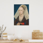 Ladyのポートレート, c.1460 (パネル上の油) ポスター (キッチン)