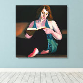 Lady'読's a book just chilling キャンバスプリント (インサイチュ (ウッドフロア))