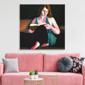 Lady'読's a book just chilling キャンバスプリント (インサイチュ (リビング))