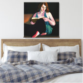 Lady'読's a book just chilling キャンバスプリント (インサイチュ (寝室))