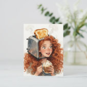  Lady and A Toaster on her head  ポストカード (スタンド正面)
