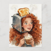  Lady and A Toaster on her head  ポストカード (正面)