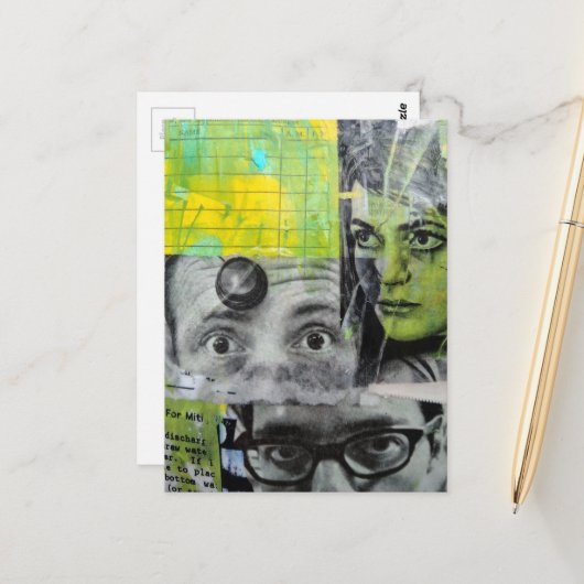 Lady and the Doctors Mixed Media Collage ポストカード (正面/裏面インサイチュ)