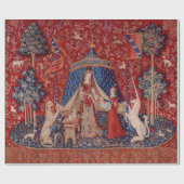 Lady and Unicorn Medieval Tapestry Desire ラッピングペーパー (フラット)