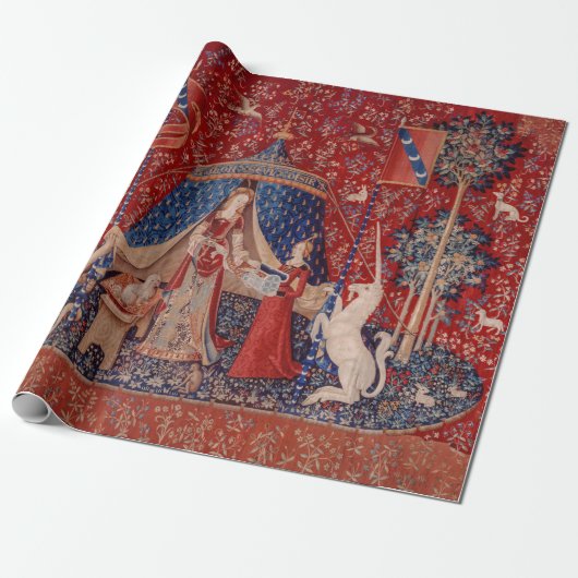 Lady and Unicorn Medieval Tapestry Desire ラッピングペーパー (アンロールド)