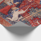 Lady and Unicorn Medieval Tapestry Desire ラッピングペーパー (角)