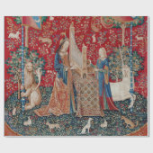 Lady and Unicorn Medieval Tapestry Hearing ラッピングペーパー (フラット)