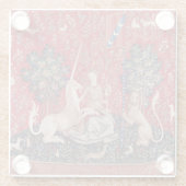 Lady and Unicorn Medieval Tapestry Sight ガラスコースター (裏面)