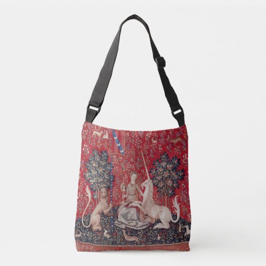Lady and Unicorn Medieval Tapestry Sight クロスボディバッグ (正面)