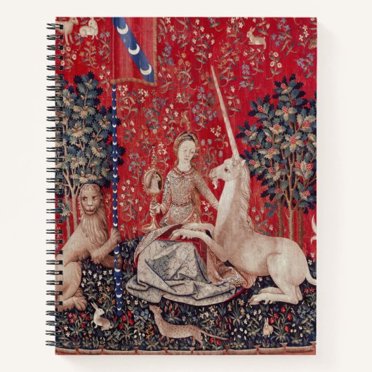 Lady and Unicorn Medieval Tapestry Sight ノートブック (正面)