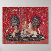Lady and Unicorn Medieval Tapestry Sight ポスター (正面)