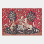 Lady and Unicorn Medieval Tapestry Sight ラッピングペーパーシート (正面3)