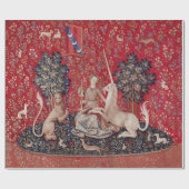 Lady and Unicorn Medieval Tapestry Sight ラッピングペーパー (フラット)