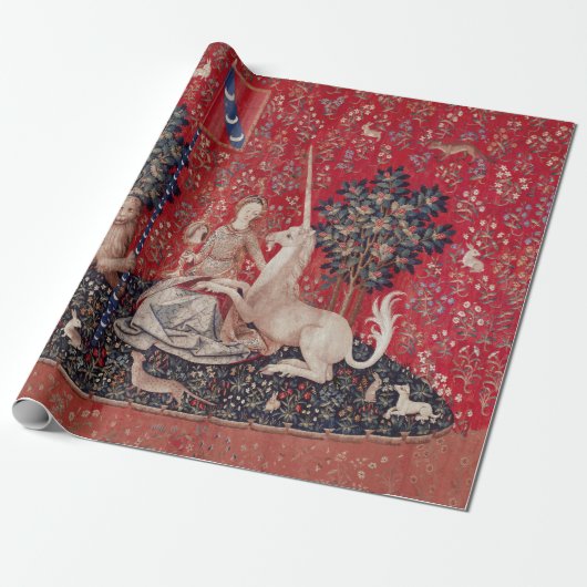 Lady and Unicorn Medieval Tapestry Sight ラッピングペーパー (アンロールド)