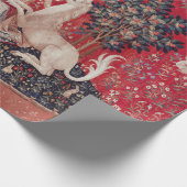 Lady and Unicorn Medieval Tapestry Sight ラッピングペーパー (角)