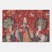 Lady and Unicorn Medieval Tapestry Smell ラッピングペーパーシート (正面3)